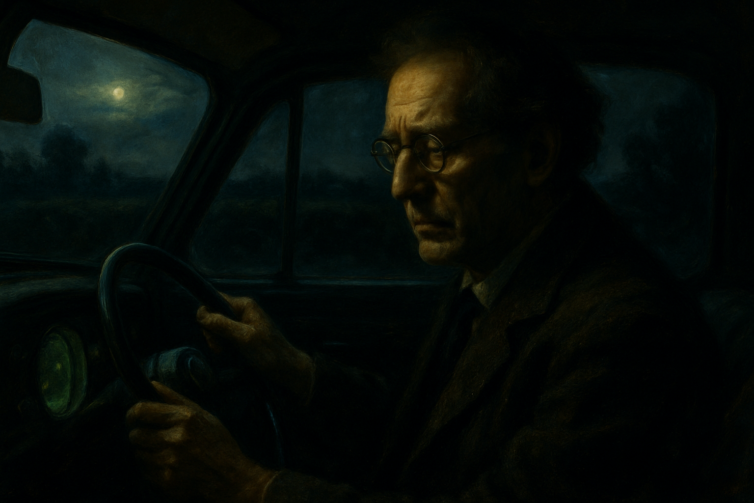an older academic gentleman in quiet reflection