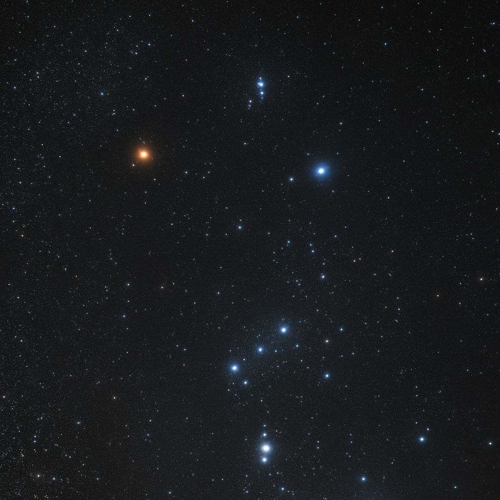 Orion constellation in the night sky